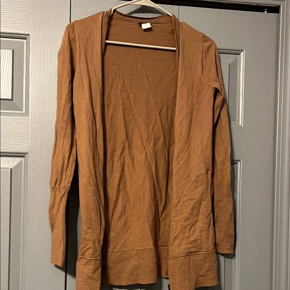 Brown Open Front Cardigan